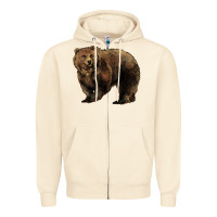Sandshell Grizzly Bear Zipper Hoodie - HowdyJamesFarm