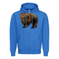 True Royal Grizzly Bear Zipper Hoodie - HowdyJamesFarm