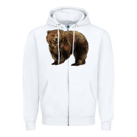 White Grizzly Bear Zipper Hoodie - HowdyJamesFarm