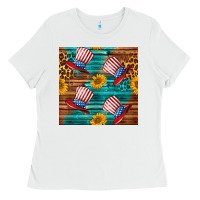 White celebrity hat with leopard Ladies Tee - BundleAndBundleShop