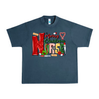 Midnight Navy merry christmas nurse Urban Heavy Tee - MaliasSmallBusiness