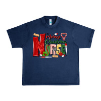 Navy merry christmas nurse Urban Heavy Tee - MaliasSmallBusiness