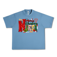 Pebble Blue merry christmas nurse Urban Heavy Tee - MaliasSmallBusiness