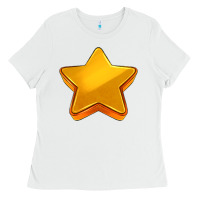 White 3d golden stars Ladies Tee - AdoDesignShop
