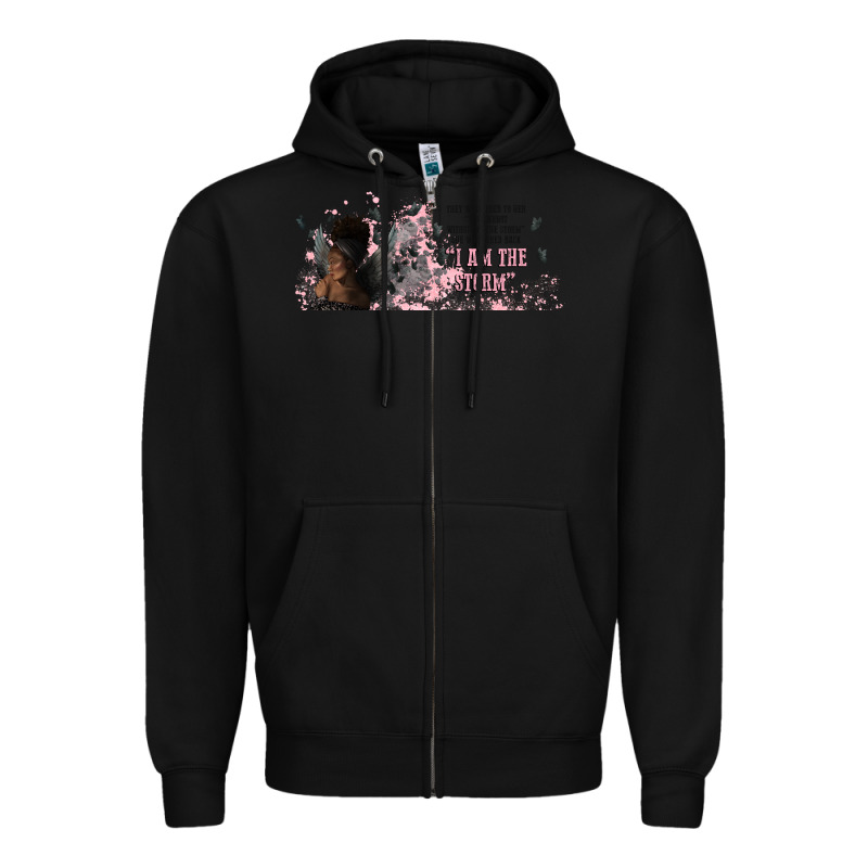 I Am The Storm With Girl And Butterflies Zipper Hoodie by TumblerDesignByShophia | Teevron