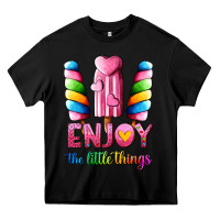 Black enjoy the little things Heavy Core Tee - AdoDesignShop