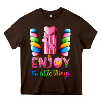 Chocolate Brown enjoy the little things Heavy Core Tee - AdoDesignShop