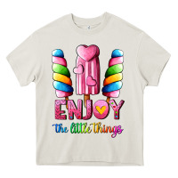 Cream enjoy the little things Heavy Core Tee - AdoDesignShop