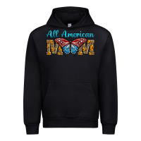 Black All American Mom Butterfly Urban Hoodie - LillyAllenDesigns