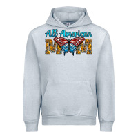 Heather Grey All American Mom Butterfly Urban Hoodie - LillyAllenDesigns