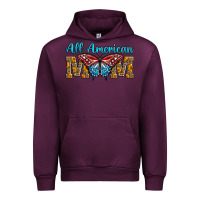 Mauve Wine All American Mom Butterfly Urban Hoodie - LillyAllenDesigns
