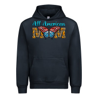Navy All American Mom Butterfly Urban Hoodie - LillyAllenDesigns