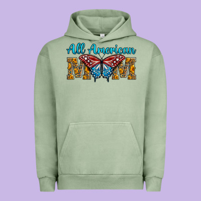 All American Mom Butterfly Urban Hoodie Designed By Lillyallendesigns