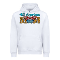 White All American Mom Butterfly Urban Hoodie - LillyAllenDesigns