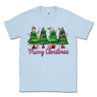 Dusty Blue Merry Christmas Nurse trees Classic Tee - MaliasSmallBusiness