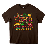 Chocolate Brown cinco de mayo with pepper and sombrero Heavy Core Tee - Artiststas
