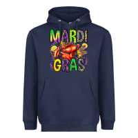 Navy mardi gras crawfish olivia Heavyweight Hoodie - OliviaCreatesArt
