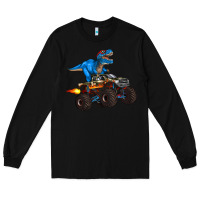 Black monster truck and  t rex dinosaur Long Sleeve Tee - Artiststas