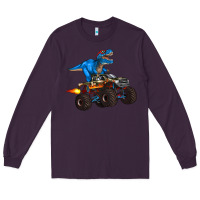 Plum monster truck and  t rex dinosaur Long Sleeve Tee - Artiststas