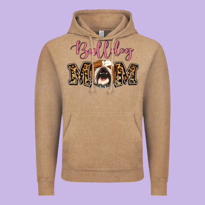 Bulldog Mom Vintage Hoodie Designed By Jasminsmagicworld
