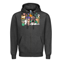 Charcoal Heather Cat coffee cups Zipper Hoodie - HowdyJamesFarm