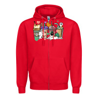 Red Cat coffee cups Zipper Hoodie - HowdyJamesFarm