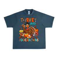Midnight Navy turkey and touchdowns Urban Heavy Tee - MaliasSmallBusiness
