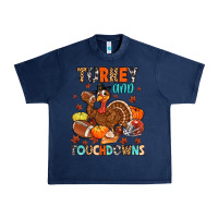 Navy turkey and touchdowns Urban Heavy Tee - MaliasSmallBusiness