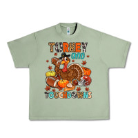 Oil Green turkey and touchdowns Urban Heavy Tee - MaliasSmallBusiness