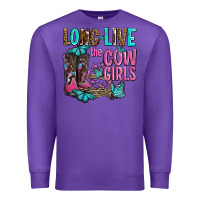 Purple long live the cowgirls olivia Premium Sweatshirt - OliviaCreatesArt