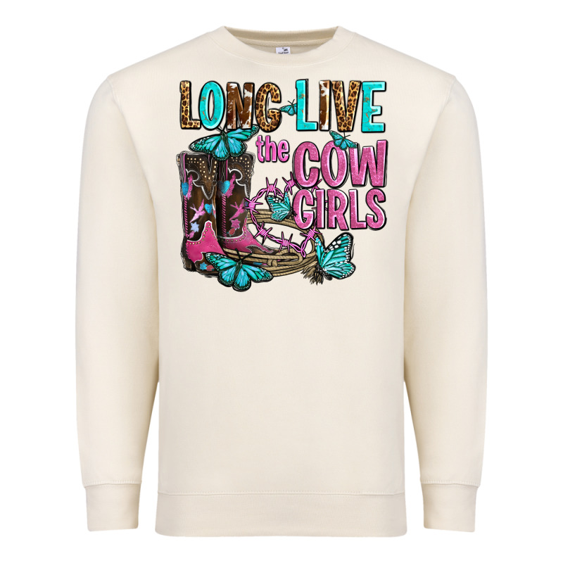 Long Live The Cowgirls Olivia Premium Sweatshirt by OliviaCreatesArt | Teevron