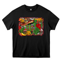 Black mexican cacti background Heavy Core Tee - Artiststas