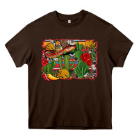 Chocolate Brown mexican cacti background Heavy Core Tee - Artiststas