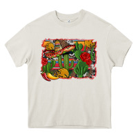Cream mexican cacti background Heavy Core Tee - Artiststas