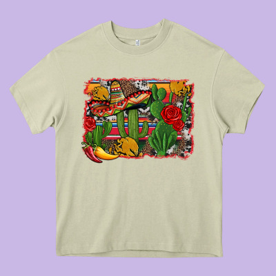 Mexican Cacti Background Heavy Core Tee Designed By Artiststas