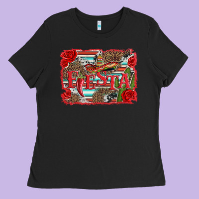 Fiesta With Sombrero Background Ladies Tee Designed By Artiststas
