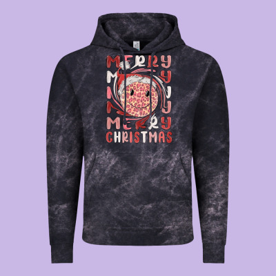 Merry Christmas Smiling Face Vintage Hoodie Designed By Maliassmallbusiness