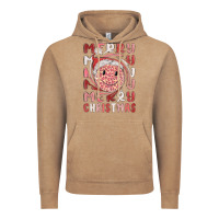Vintage Coffee merry christmas smiling face Vintage Hoodie - MaliasSmallBusiness