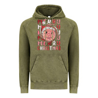 Vintage Olive merry christmas smiling face Vintage Hoodie - MaliasSmallBusiness