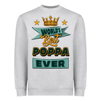 Heather Grey world's best poppa ever Heavyweight Sweatshirt - Jasminsmagicworld