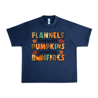 Navy flannels hayrides pumpkinsbonfires Urban Heavy Tee - MaliasSmallBusiness