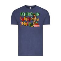 Vintage Denim believe in christmas Vintage Tee - MaliasSmallBusiness