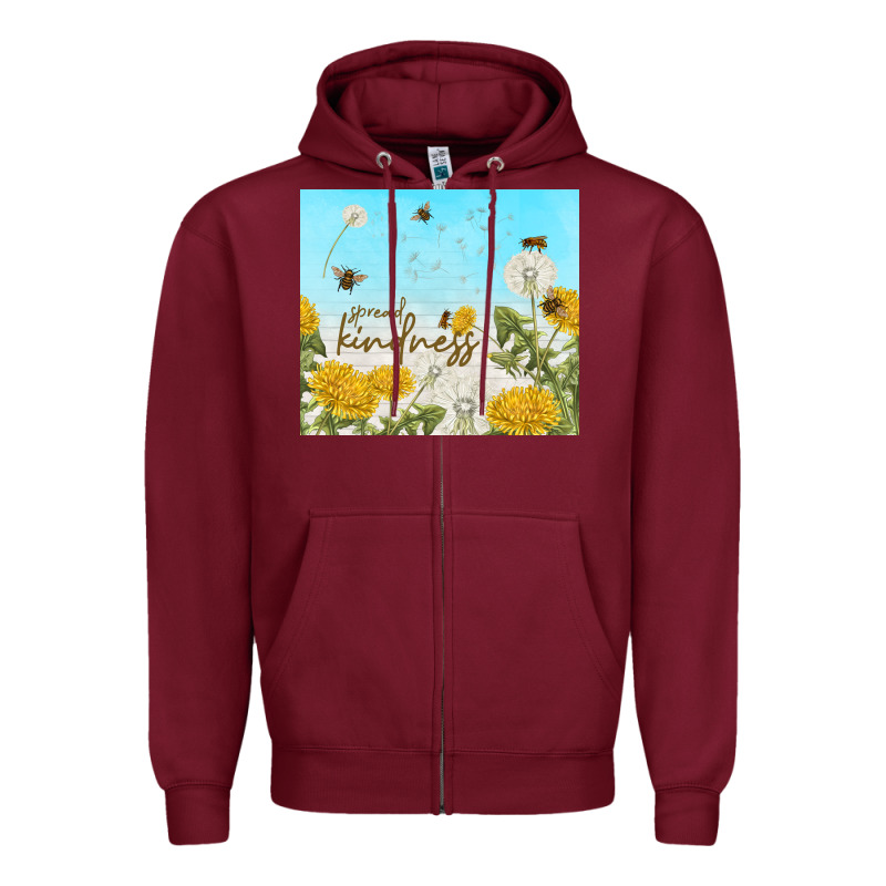 Spread Kindness With Dandelions Zipper Hoodie by TumblerDesignByShophia | Teevron
