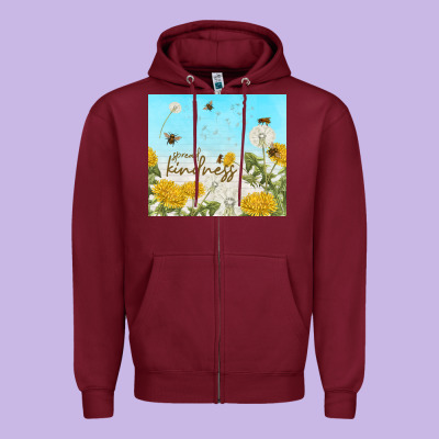 Spread Kindness With Dandelions Zipper Hoodie Designed By Tumblerdesignbyshophia