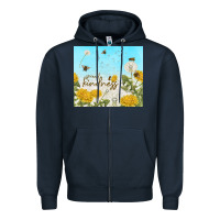Navy spread kindness with dandelions Zipper Hoodie - TumblerDesignByShophia