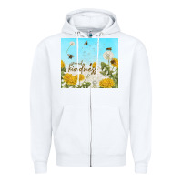 White spread kindness with dandelions Zipper Hoodie - TumblerDesignByShophia