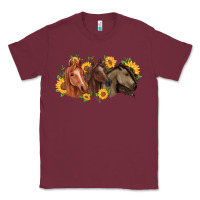 Burgundy western horses Classic Tee - MaliasSmallBusiness