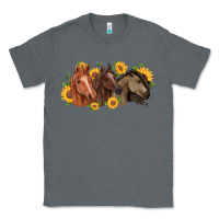 Charcoal Heather western horses Classic Tee - MaliasSmallBusiness