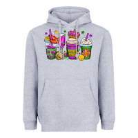 Heather Grey mardi gras coffee cups Heavyweight Hoodie - OliviaCreatesArt