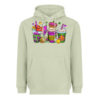 Matcha mardi gras coffee cups Heavyweight Hoodie - OliviaCreatesArt